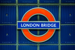London Bridge Sign, London, UK