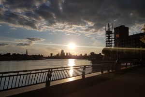 Recent Docklands and City of London scene during coronavirus