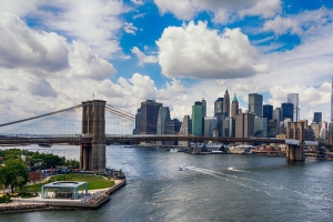 New York City in the glow of sunset