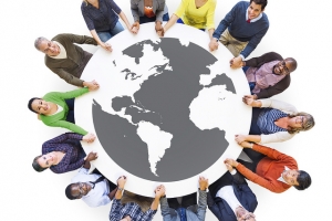 Multiethnic Diverse People in a Circle Holding Hands