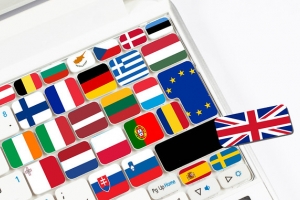Computer keyboard with flags