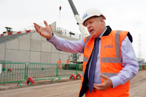 Boris Johnson visit to HS2 rail construction site 4 September 2020