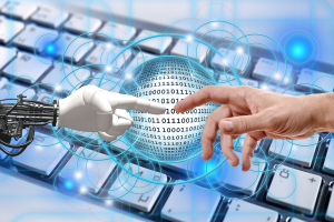 Robot and human hand