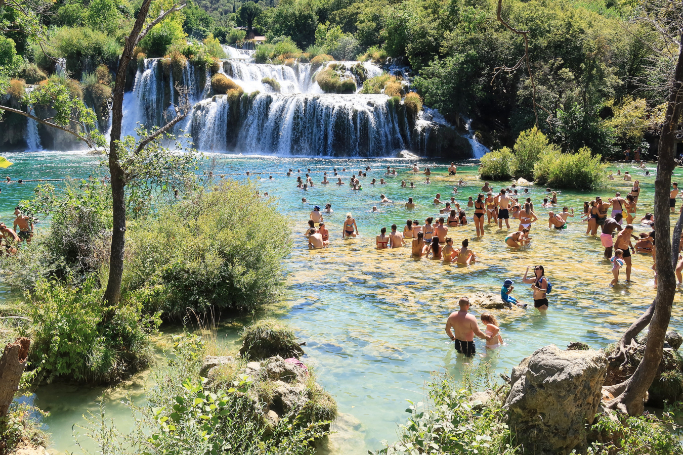 Skradinski Falls, Croatia on a summer day 20 August 2020